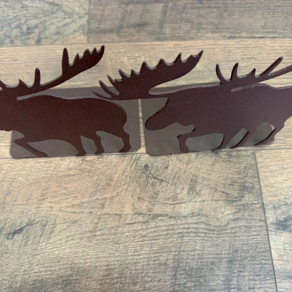 Unbranded Moose Metal Bookends Cabin‎ Decor OS Brown